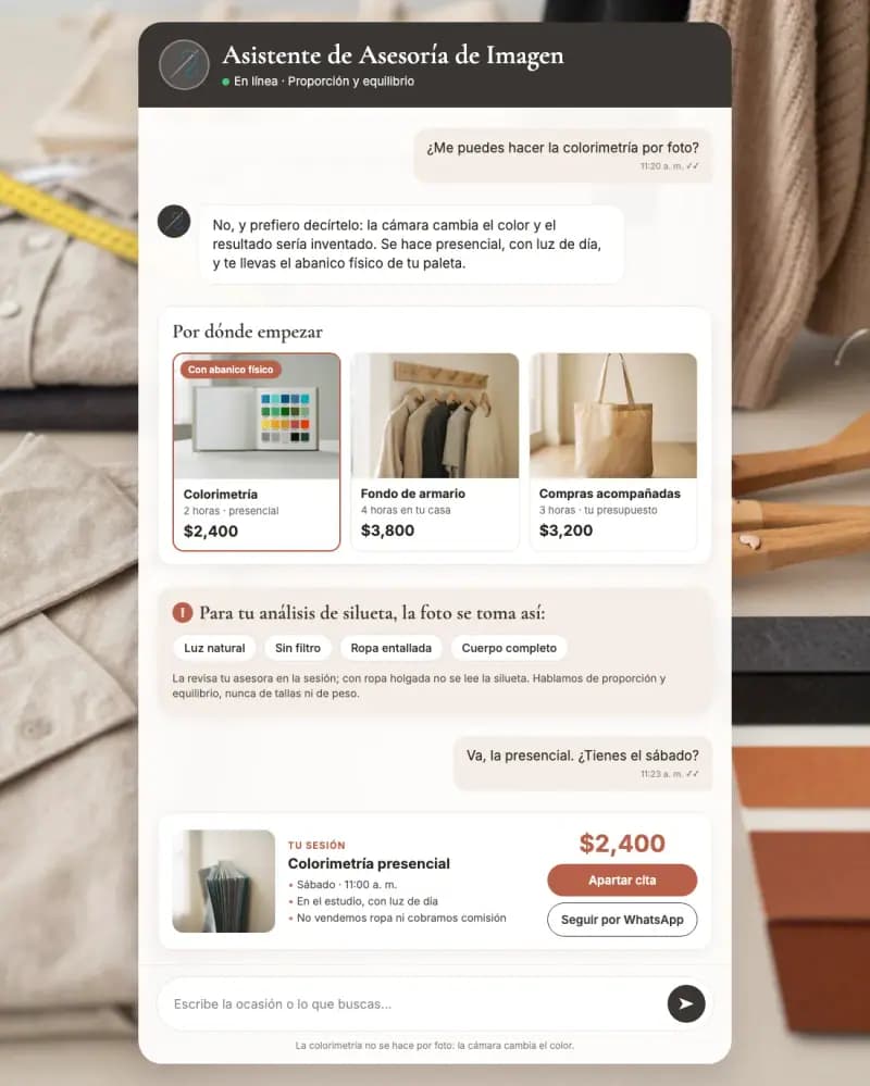 Asistente de IA para asesoría de imagen