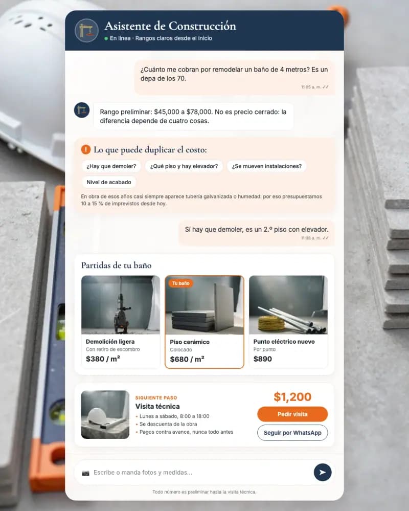 Asistente de IA para construcción y remodelación