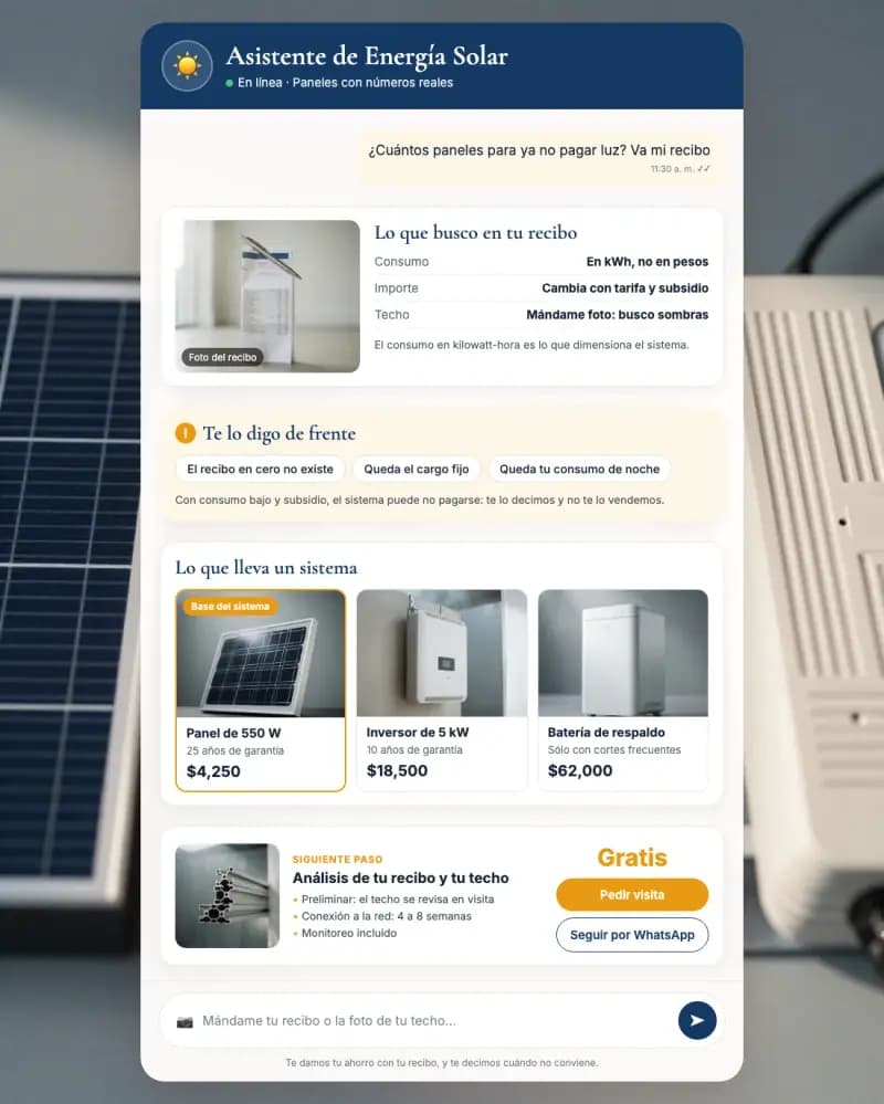 Asistente de IA para energía solar