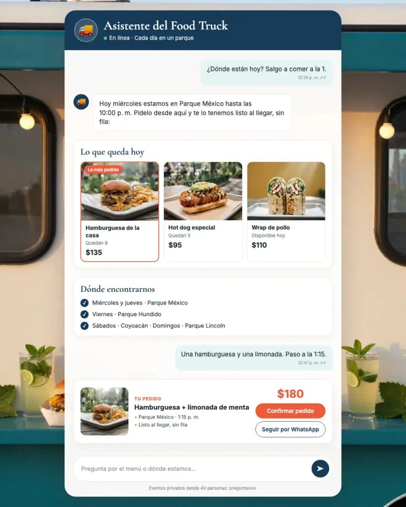 Asistente de IA para food truck