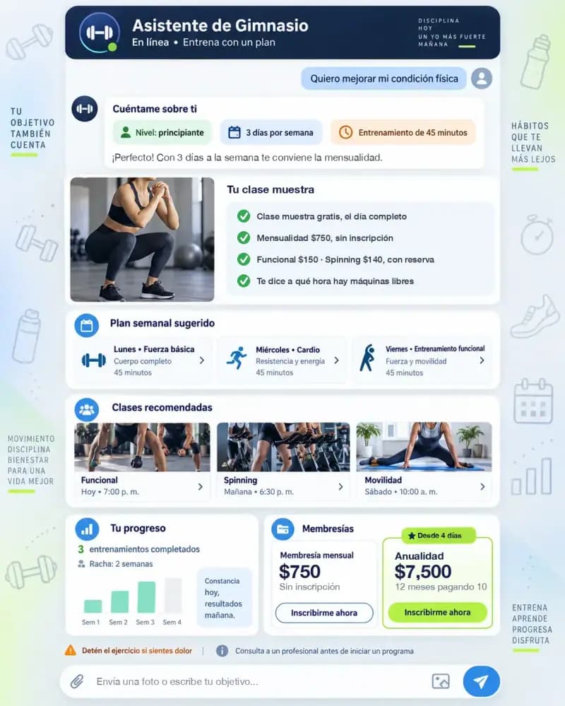 Asistente de IA para gimnasio