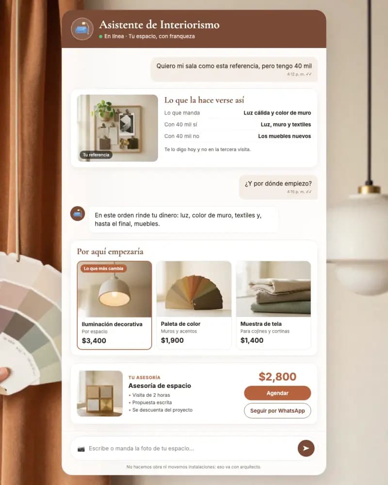 Asistente de IA para diseño de interiores