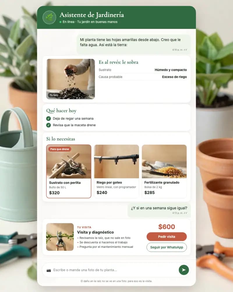 Asistente de IA para jardinería