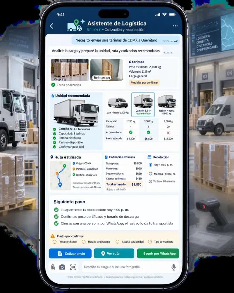 Asistente de IA para logística y transporte de carga