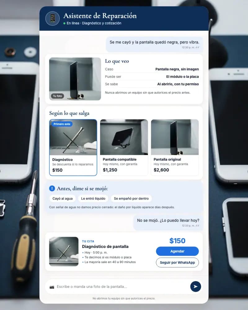 Asistente de IA para reparación de celulares