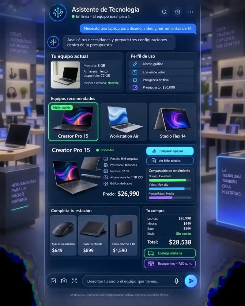Asistente de IA para tienda de tecnología