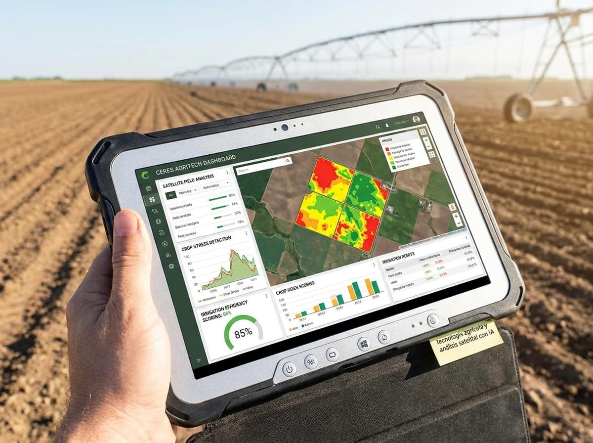 Dashboard de agritech y análisis satelital de cultivos con IA