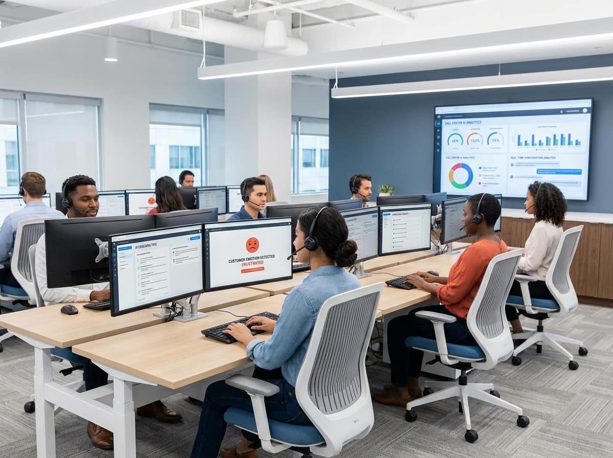Call center con asistencia de IA y análisis de conversaciones