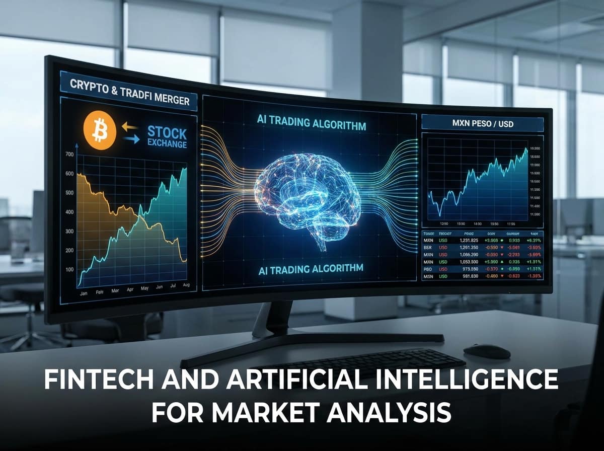 Fintech y criptomonedas con dashboard de inteligencia artificial