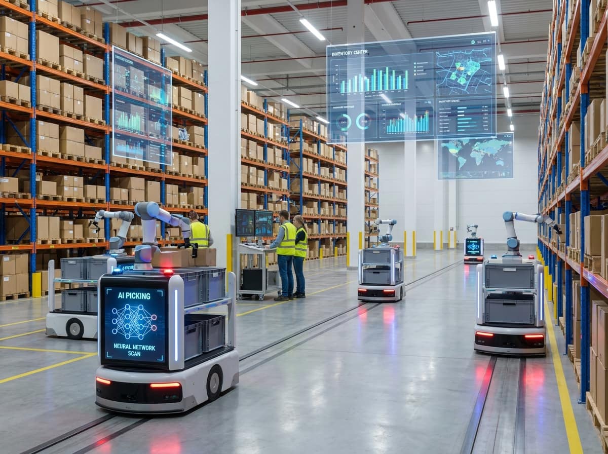 Automatización de almacén con robots e inteligencia artificial
