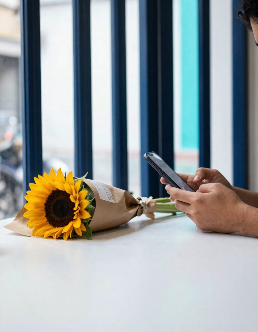 A las 8 de la mañana el pedido ya llega a WhatsApp con el arreglo, la hora y la dirección.