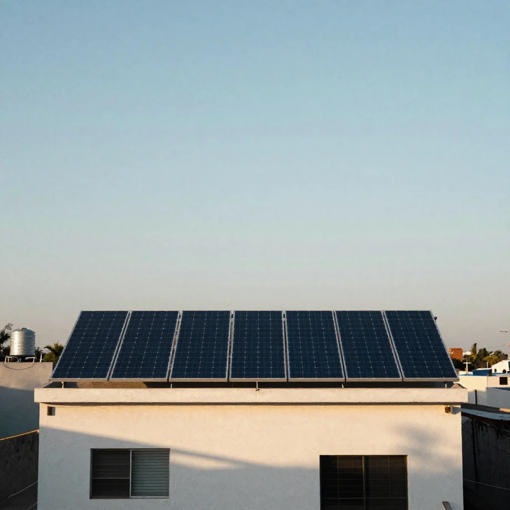 Paneles solares en un campo abierto.