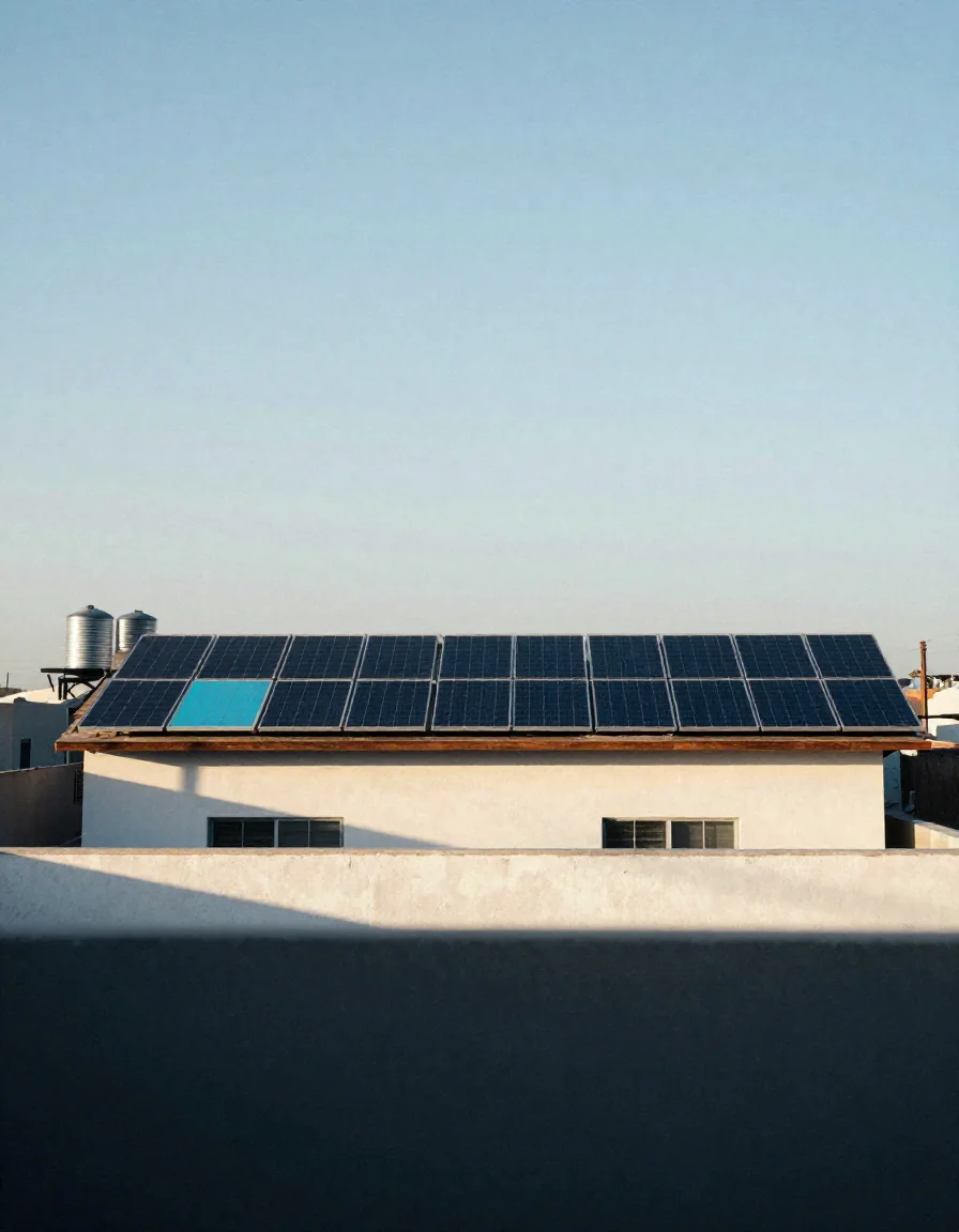 Paneles solares en un campo abierto.