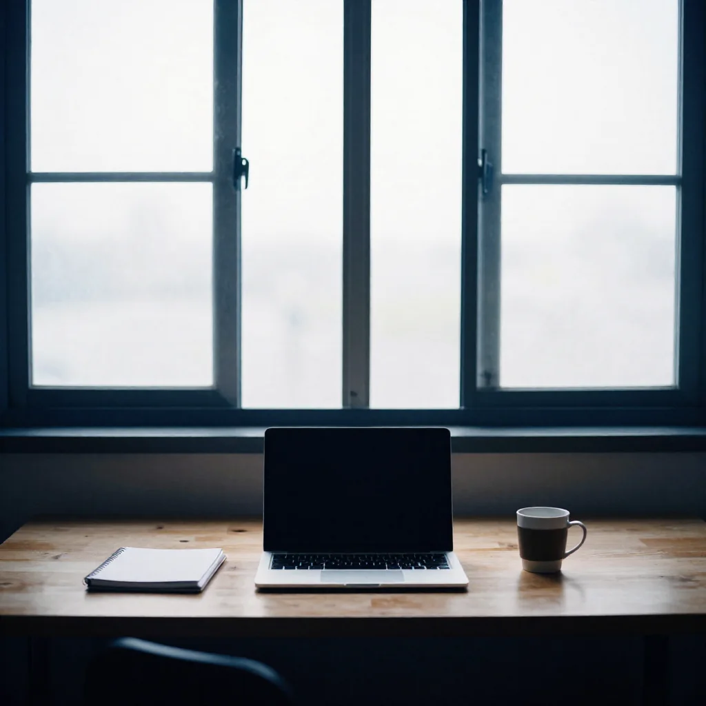 Un escritorio al amanecer.