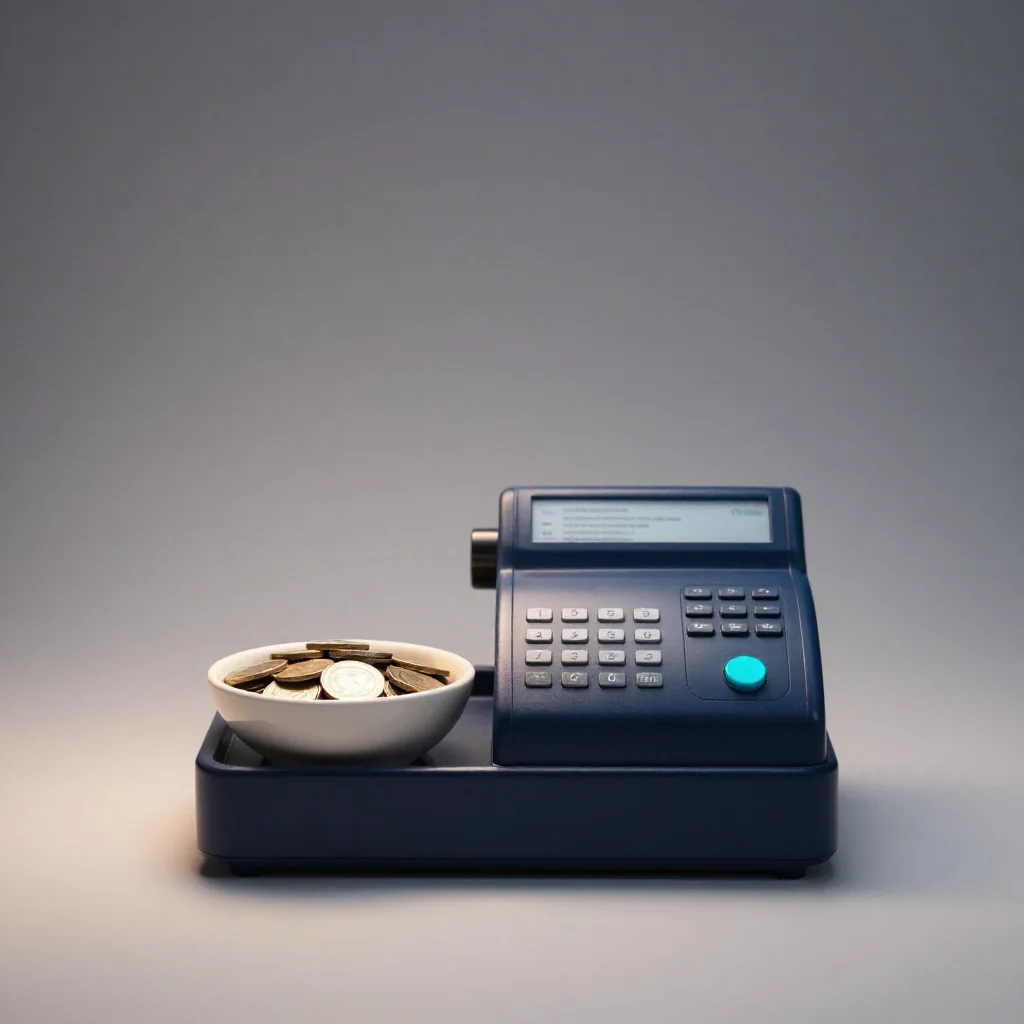 Pilas de monedas sobre una mesa.