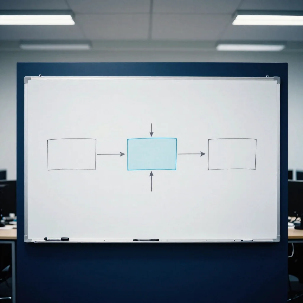 Una pizarra con un diagrama de flujo.