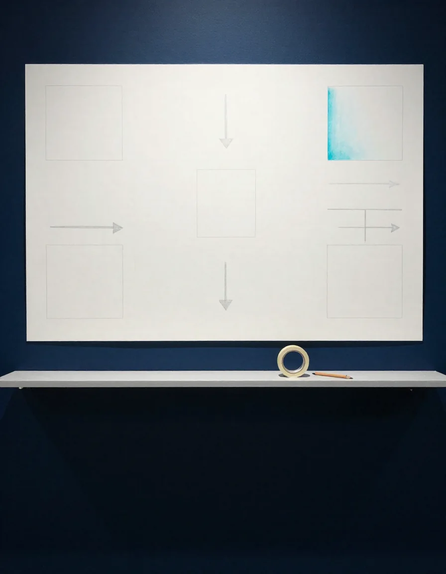Una pizarra con un diagrama de flujo.