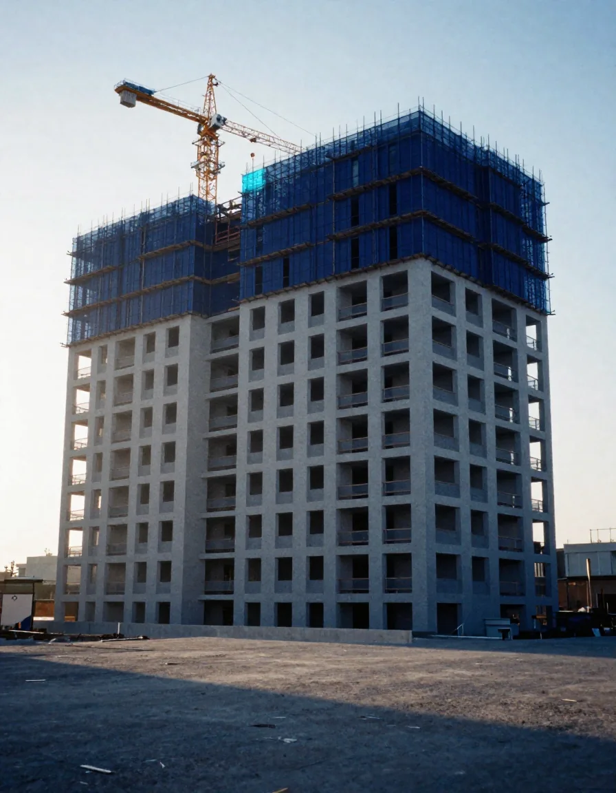 Un edificio en construcción.