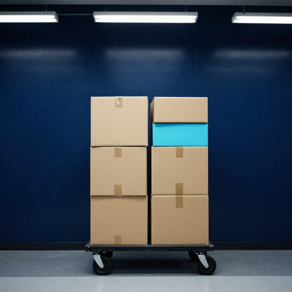 Estantes con cajas de archivo.