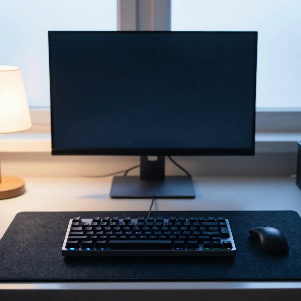Monitores con código en un escritorio de desarrollo.