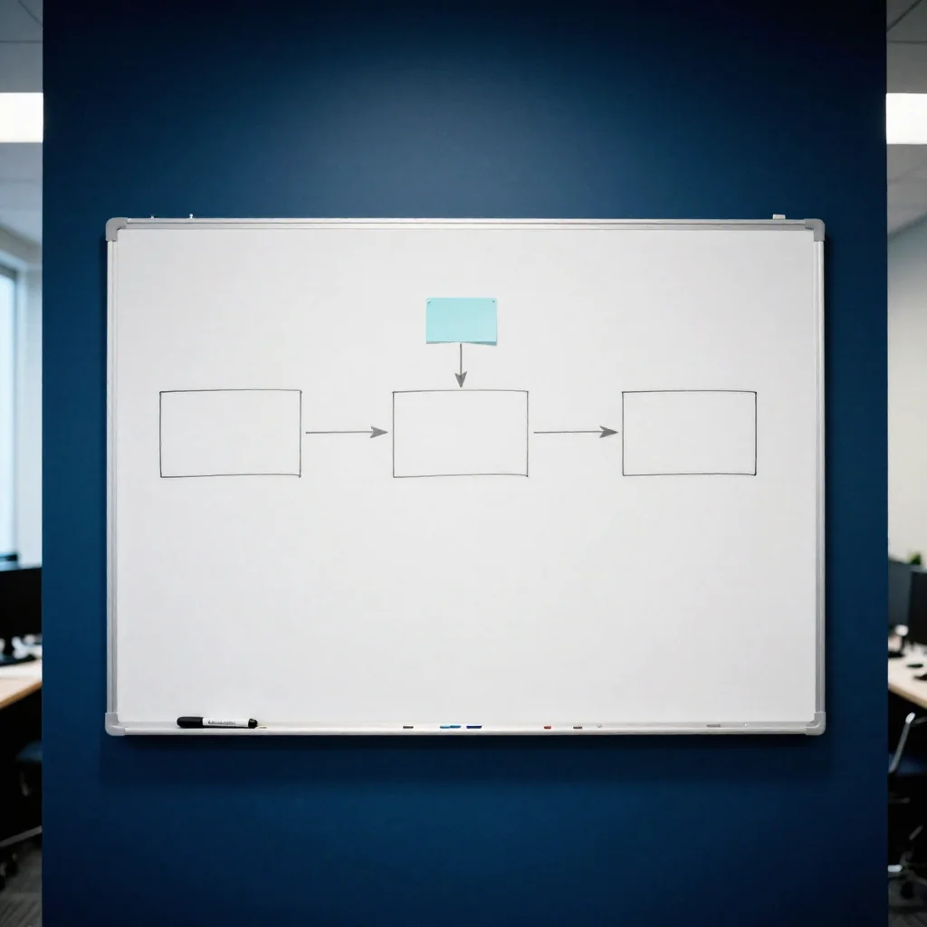 Una pizarra con un diagrama de flujo.