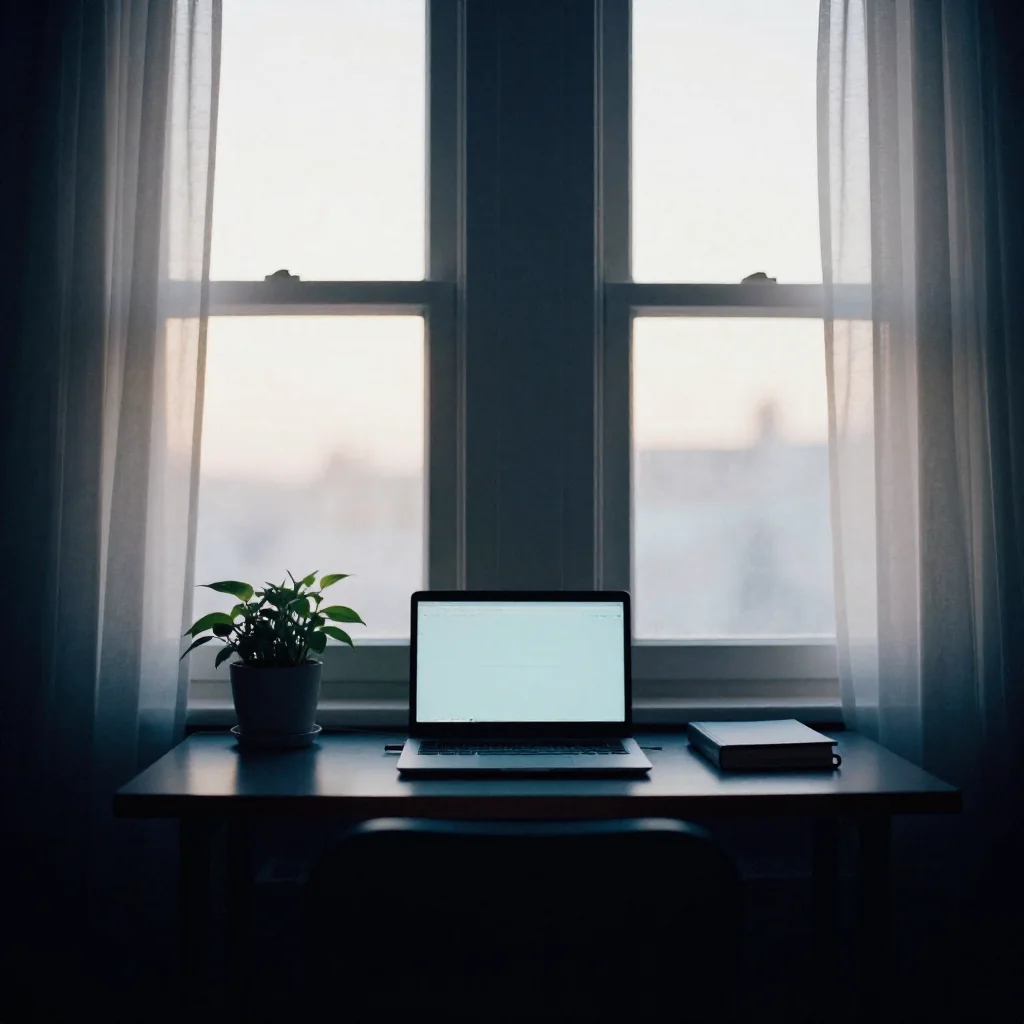 Un escritorio al amanecer.