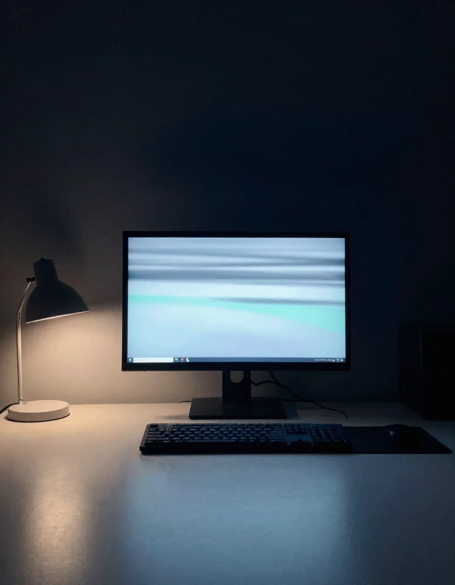 Monitores con código en un escritorio de desarrollo.