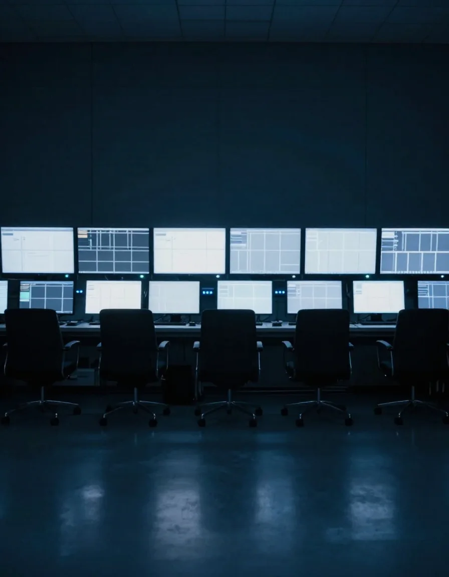 Sala de monitoreo con pantallas.