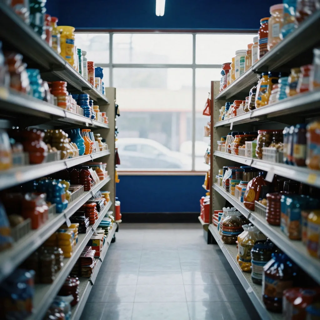 Pasillo de una tienda de barrio.
