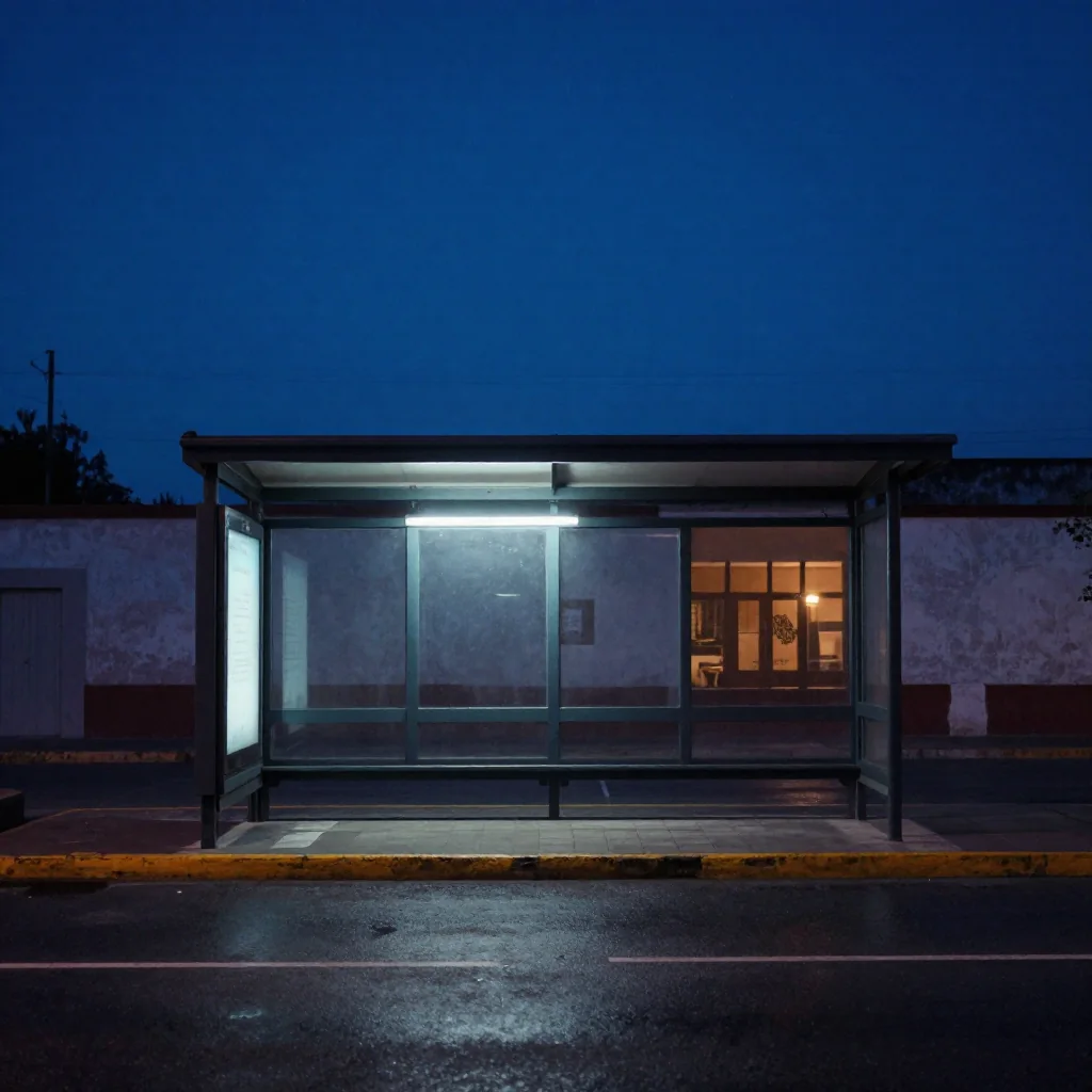 Una ciudad mexicana al anochecer.