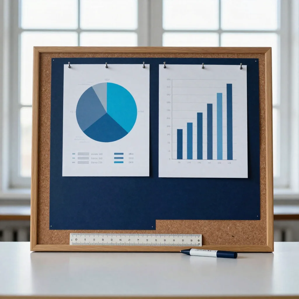 Gráficas impresas junto a una laptop.