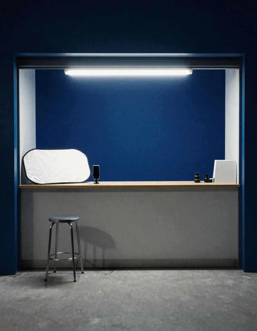 Un pequeño estudio para grabar contenido.