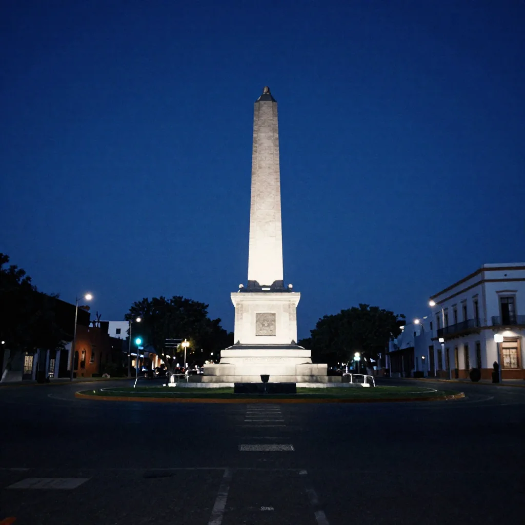 Una ciudad mexicana al anochecer.