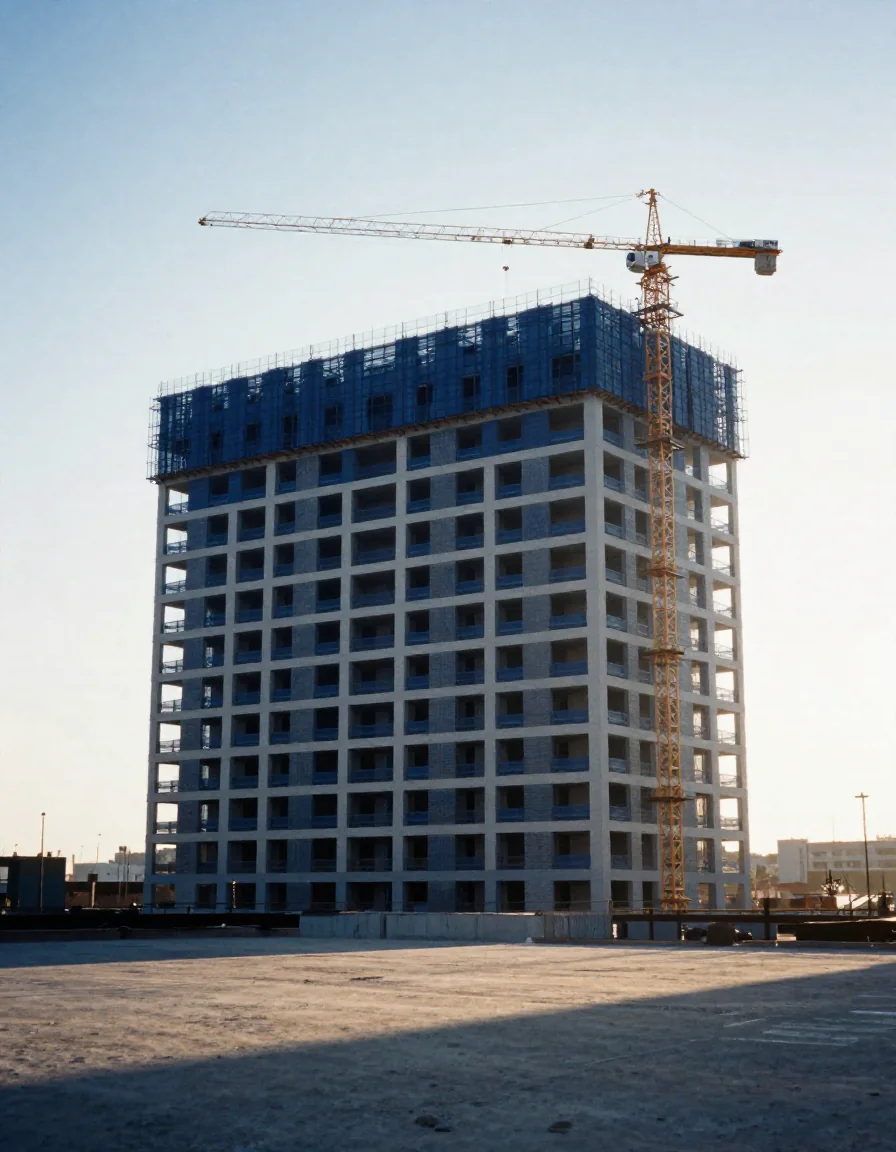 Un edificio en construcción.