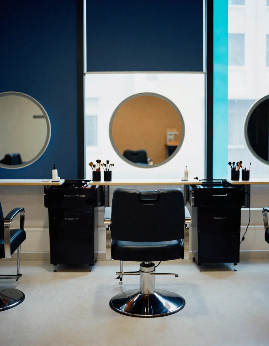 Un salón de belleza vacío.