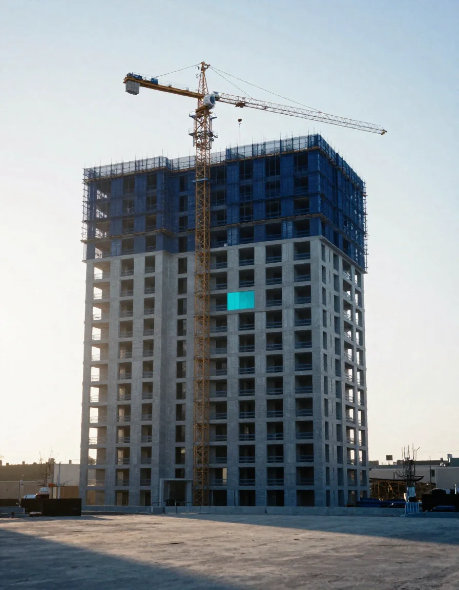 Un edificio en construcción.