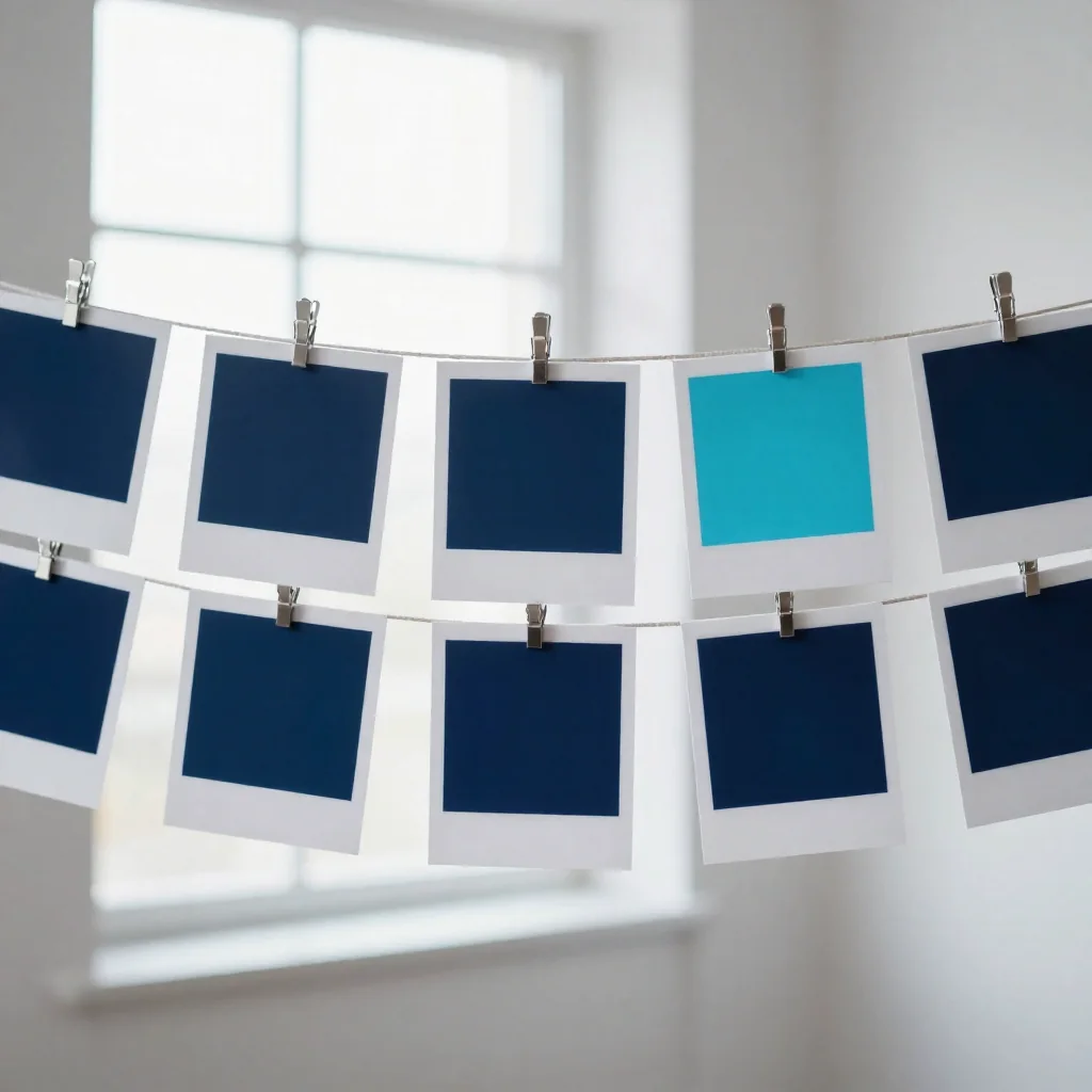 Cámara y fotografías sobre una mesa de luz.