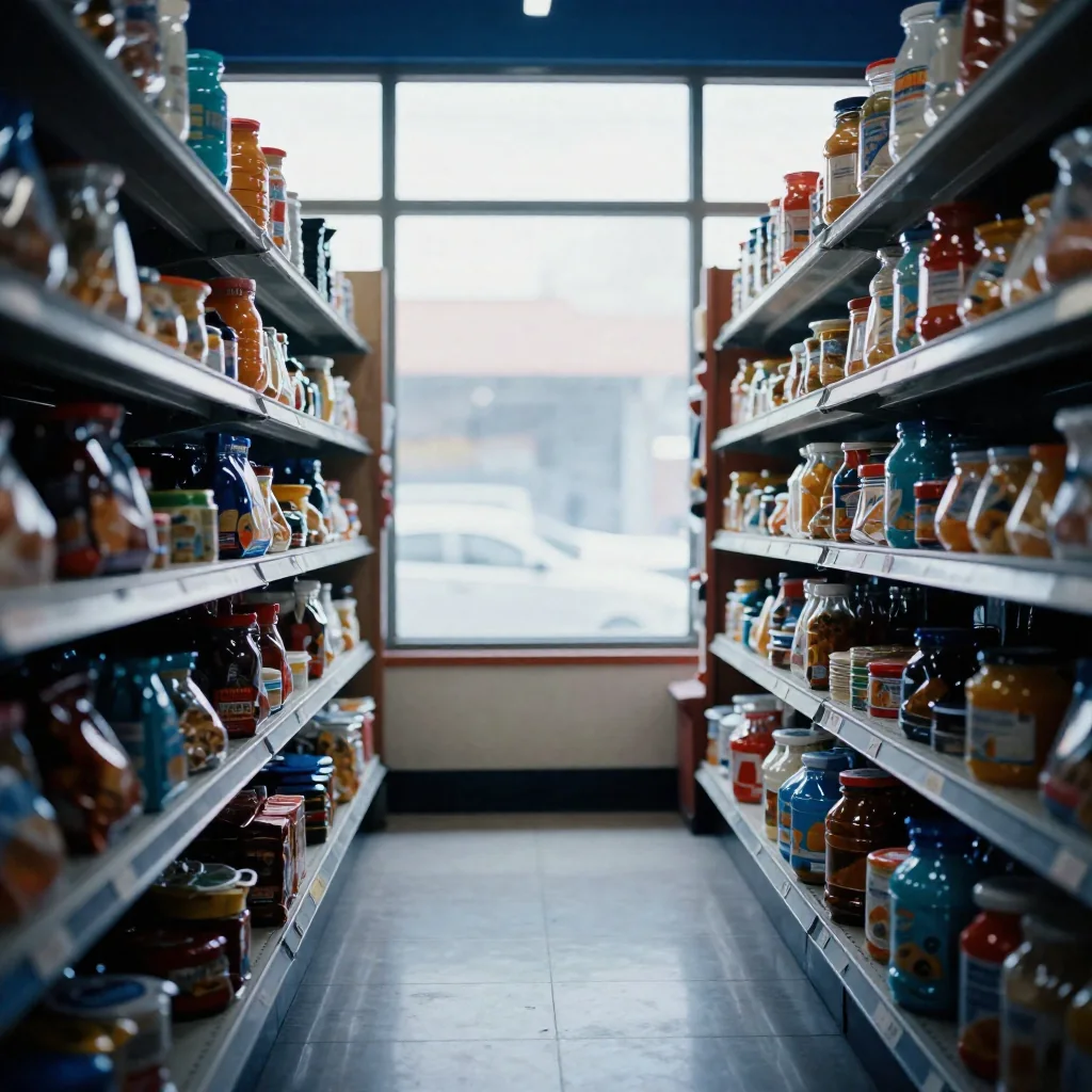 Pasillo de una tienda de barrio.