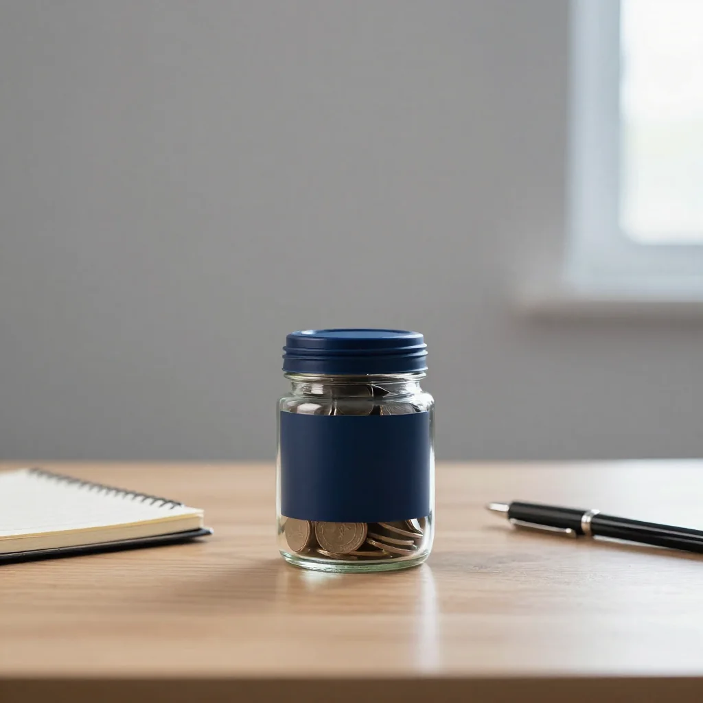Pilas de monedas sobre una mesa.