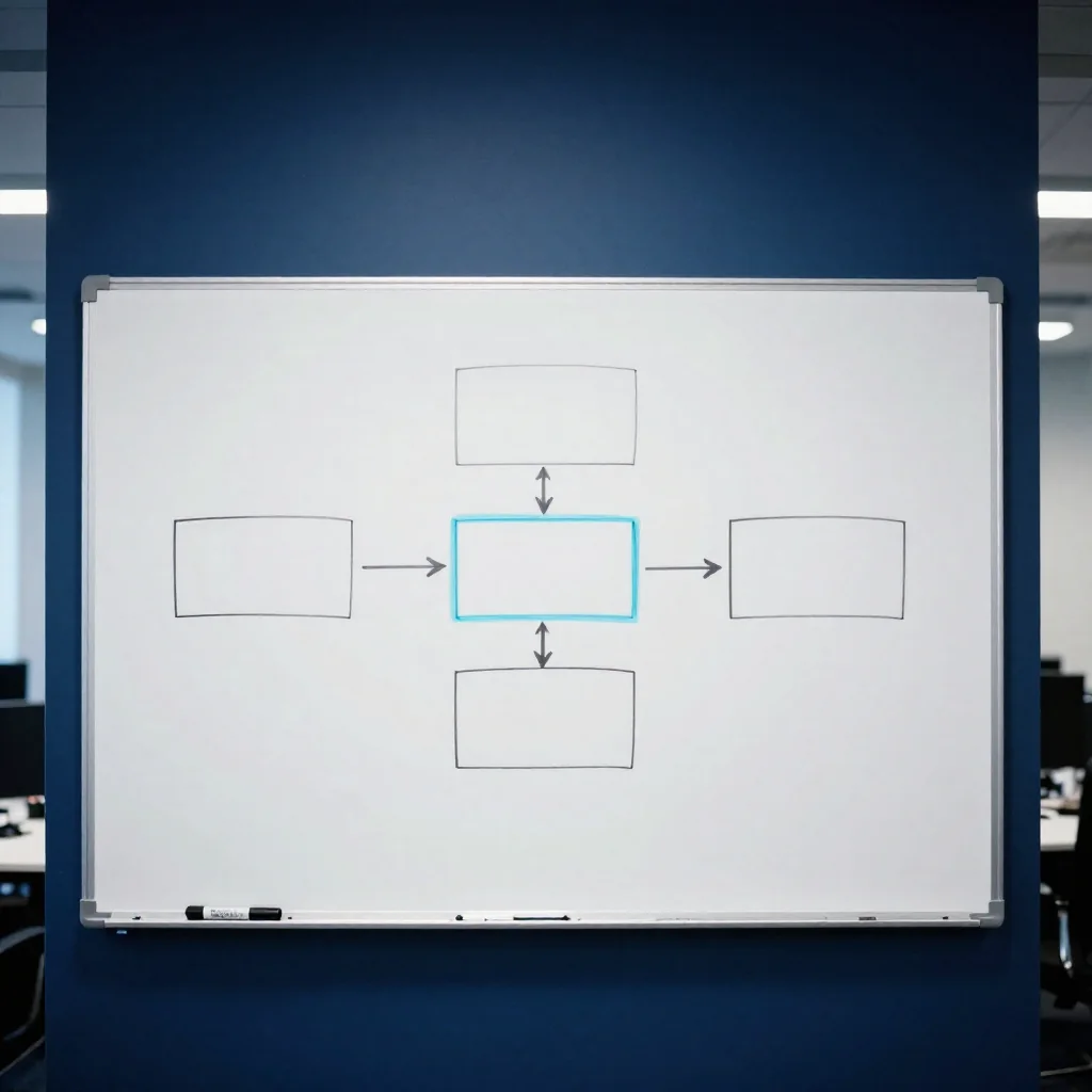 Una pizarra con un diagrama de flujo.