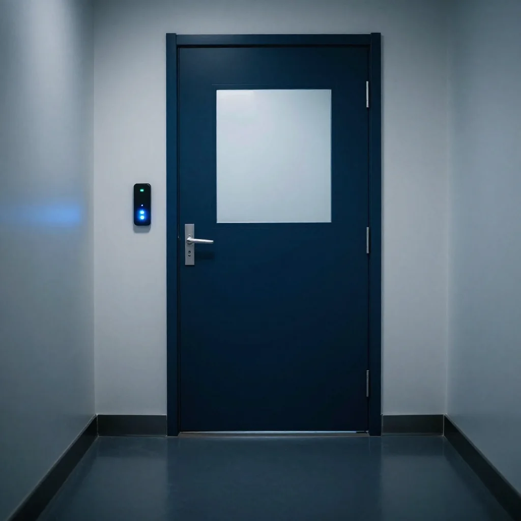 Puerta de acceso con control de seguridad.