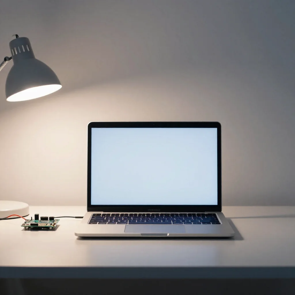Monitores con código en un escritorio de desarrollo.