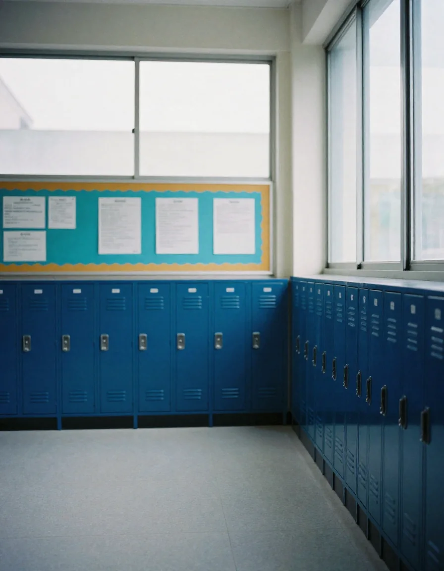 Un salón de clases vacío.