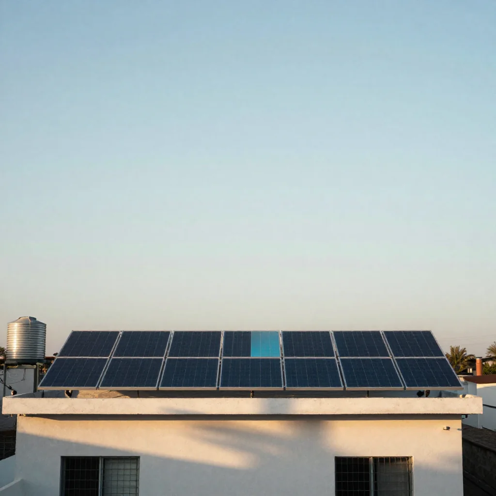 Paneles solares en un campo abierto.