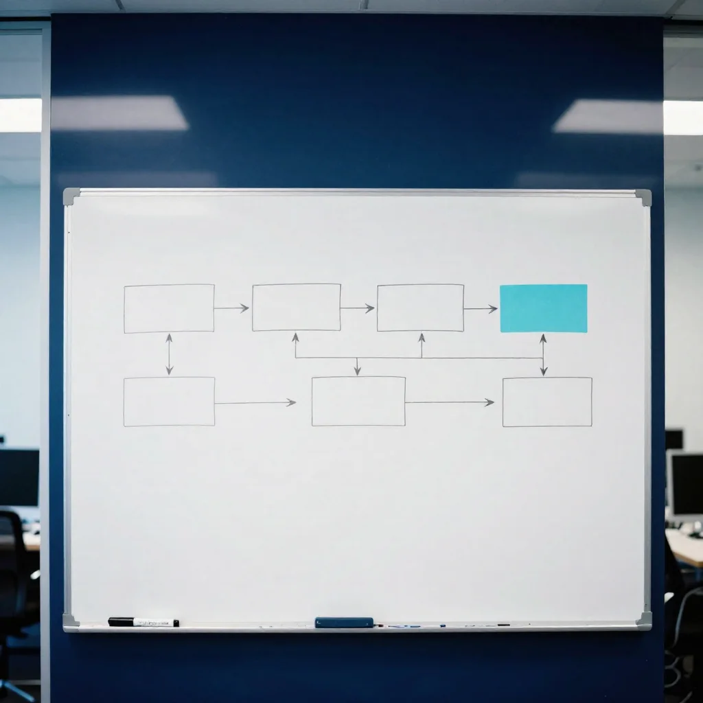 Una pizarra con un diagrama de flujo.