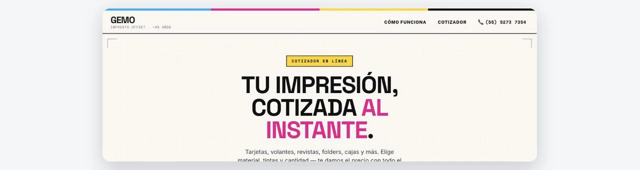 Pantalla real de la app de cotizar