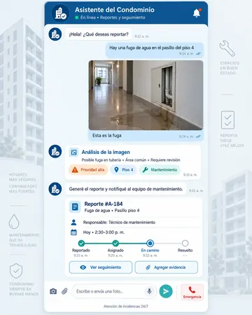 Pantalla del asistente de administración de condominios