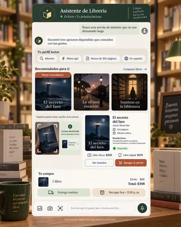 Pantalla del asistente de librerías