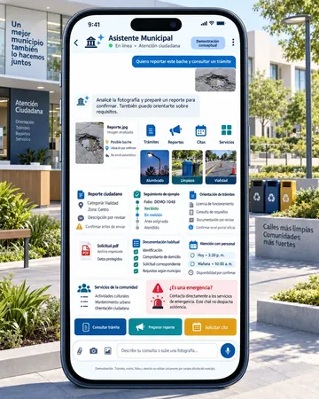 Pantalla del asistente de gobierno municipal