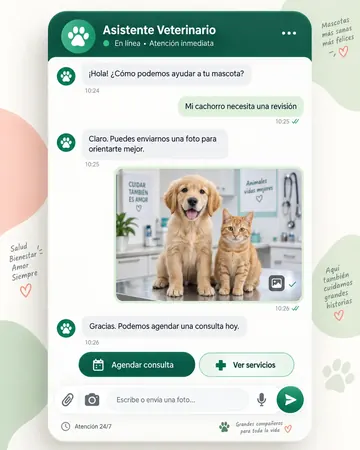 Pantalla del asistente de veterinarias